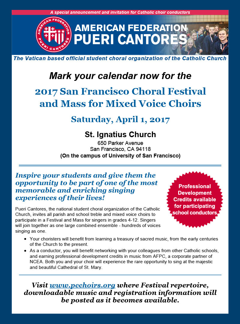 2017 San Francisco Treble & Mixed Voice Choral Festival and Mass
